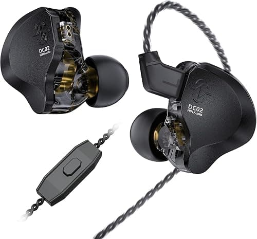 CCZ DC02 Gaming Earbuds Wired Earphones, in Ear Monitor Headphones Dual Magnetic Circuit DD IEM Earphone, Stereo Sound Noise Cancelling Music Earbuds with Detachable IEM Cable (with Mic, Black) على Amazon.ae - متتبع الأسعار