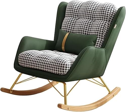 Modern Balcony Rocking Chair for Adults Comfortable Off White Technology Fabric. Ideal for Living Room or Outdoor Use. على Amazon.ae - متتبع الأسعار