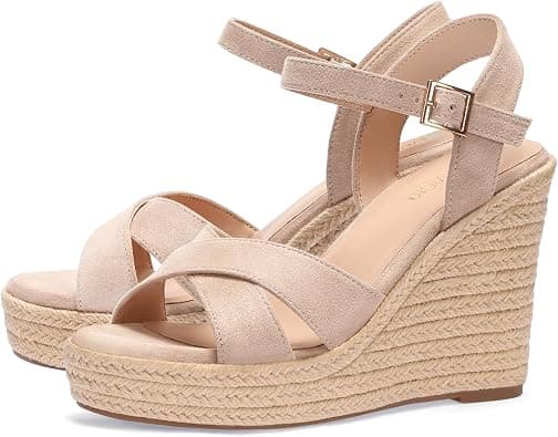 VICKI·VICKI Women's Platform Wedges heels Sandals Wedge Espadrilles Ankle Strap on Amazon.ae - Price Tracker