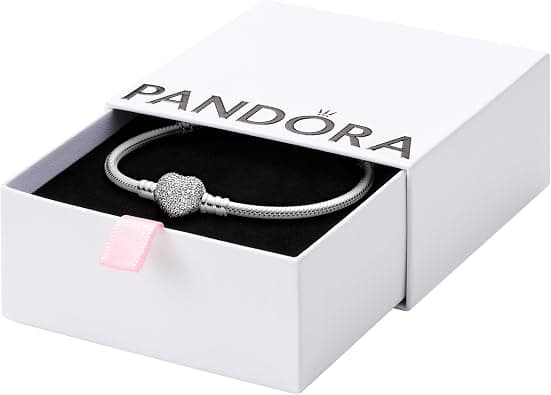 Pandora Icons Armband, Silber, mit herzfrmigem Verschluss und Cubic Zirkonia - متتبع أسعار Amazon.sa