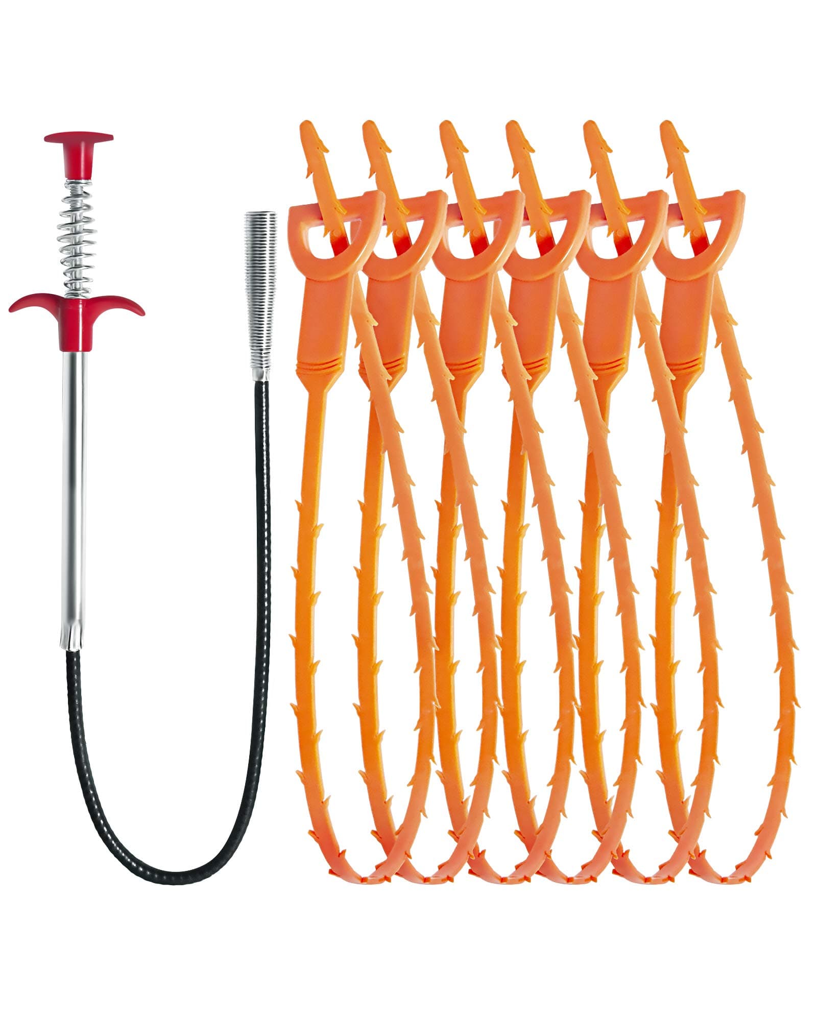 LONGGUI 25in & 24in Drain Clog Remover Tool (7pcs), Clears Hair Clogs in Sinks, Tubs & Toilets on Amazon.ae - Price Tracker