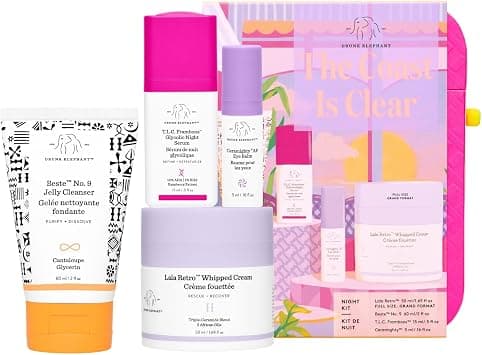Drunk Elephant The Coast Is Clear Night Kit - Includes Lala Retro (50 ml/1.69 fl oz), T.L.C. Framboos (15 ml/.5 fl oz), Ceramighty (5 ml/.16 fl oz), and Beste No. 9 60 ml/2 fl oz) - Best Deal Finder