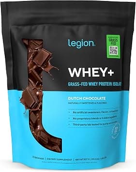 LEGION Whey+ Chocolate Whey Isolate Protein Powder from Grass Fed Cows - Non-GMO, Lactose Free, Sugar Free, Natural Whey Protein Isolate 30 Servings - Best Deal Finder