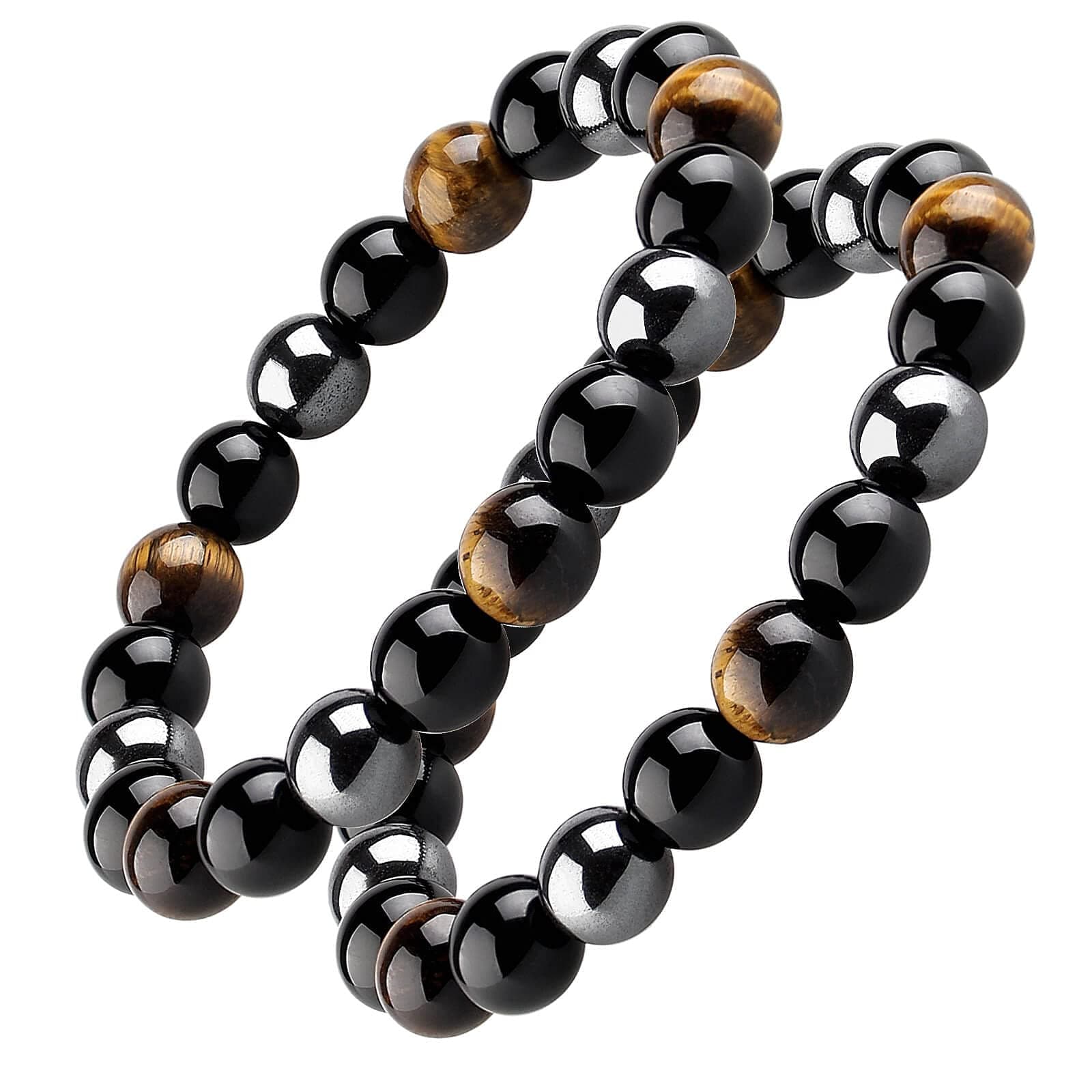 HOZEAL Triple Protection Bracelet, Black Obsidian Tiger Eye Stone Hematite Wealth Bracelets for Men Women for Bring Luck and Prosperity, Beaded Buddha Healing Crystals Rope Stretch Bracelet on Amazon.ae - Price Tracker