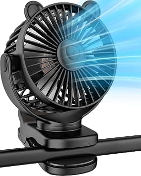 Portable Clip-On Fan, Small Desk Fan Battery Operated, 360° Rotation, Cute Mini Table Fan USB Rechargeable, 3 Speeds Personal Cooling Fan for Baby Stroller, Home, Office, Outdoor Travel on Amazon.ae - Price Tracker