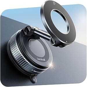 Lamicall Car Phone Holder - [70 LBS Strongest Suction] for Mag safe Car Mount, 360° Adjustable Vacuum Suction, Dashboard Windshield Magnetic Mobile Holder for Car/Mirror/Smooth Surface for All Phone - Amazon.ae Price Tracker