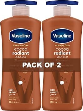 Vaseline Intensive Care Body Lotion for Dry to Very Dry Skin, Cocoa Radiant, Fast-Absorbing, 72hr Moisturising, 2 x 400ml on Amazon.ae - Price Tracker
