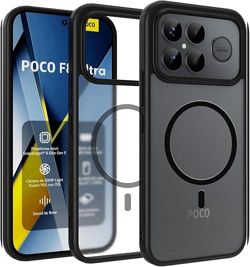 Magnetic Cover for Xiaomi Poco F8 Ultra 5G Compatible with MagSafe,[Full Camera Protection] Translucent Matte Back Case Scratch Resistant Case, Black on Amazon.ae - Price Tracker