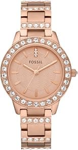 Fossil Jesse Women's Watch with Crystal Accents and Self-Adjustable Stainless Steel Bracelet Band - Best Deal Finder