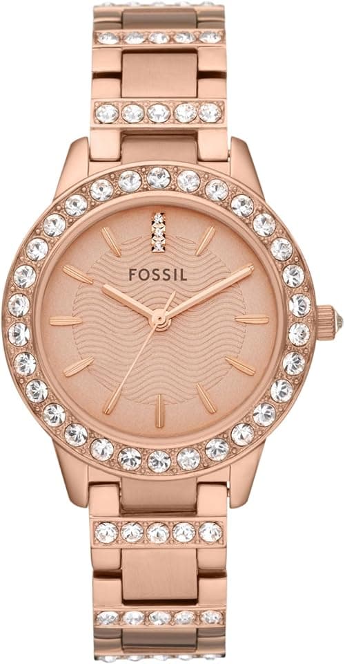 Fossil Jesse Women's Watch with Crystal Accents and Self-Adjustable Stainless Steel Bracelet Band on Amazon.ae - Price Tracker