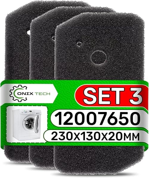 Set of 3 Dryer Filter Sponge 228 x 128 x 20 mm 12007650 for Bosch | For Siemens for Balay for Constructa - ONIX TECH on Amazon.ae - Price Tracker