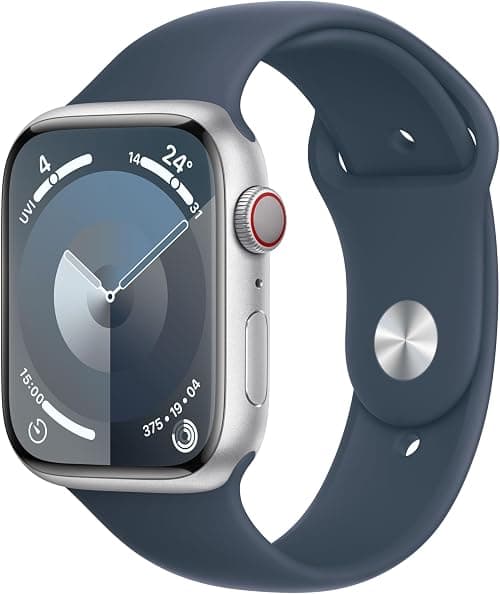 Apple Watch Series 9 [GPS + Cellular 41mm] Smartwatch with Silver Aluminum Case with Storm Blue Sport Band M/L. Fitness Tracker, Blood Oxygen & ECG Apps, Always-On Retina Display, Water Resistant on Amazon - Best Deal Finder