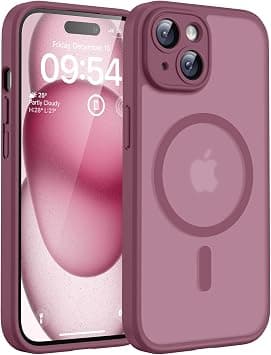 TOCOL for iPhone 15 Plus Case, Fit for MagSafe, Upgraded Full Camera Protection, 14FT Military Grade Shockproof Magnetic Thin Slim Frosted Translucent Matte Back Phone Cover (Plum) on Amazon.ae - Price Tracker