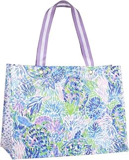 Lilly Pulitzer XL Market Shopper Bag, Oversize Reusable Grocery Tote with Comfortable Shoulder Straps - Best Deal Finder