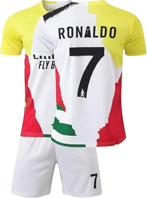 2025/26 Ro'naldo #7 Commemorative Edition Jersey ALL CLUB MIX Kit Youth & Kids Soccer JERSEY Set T-Shirt, Shorts, على Amazon.ae - متتبع الأسعار