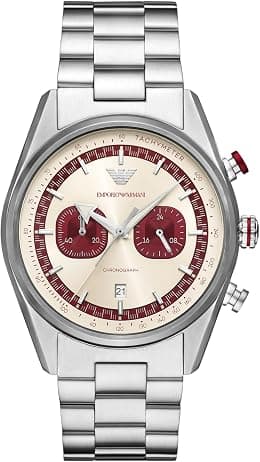 Emporio Armani Men's Chronograph Watch with Stainless Steel or Leather Band; Dress Watch for Men - Best Deal Finder