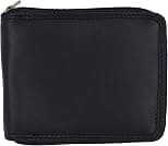 Men's Zipper RFID Blocking Premium Leather Zip-Around ID Bifold Wallet (Black), Black, medium, Rfid Wallet - Best Deal Finder