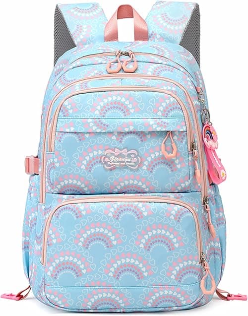 Mfikaryi Elementary School Backpack for Girls,Waterproof Student Bookbag with Lunch box and Pencil Case على Amazon.ae - متتبع الأسعار