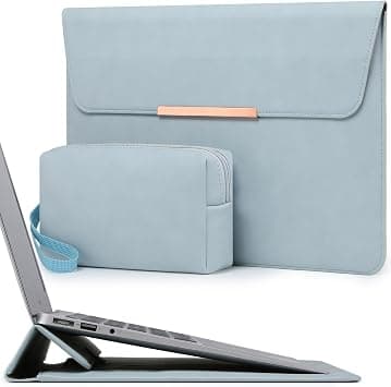 HYZUO 13 Inch Laptop Sleeve Case with Stand for MacBook Air 13 M5 A3449 M4 M3 M2 M1 2026-2018, 13" MacBook Neo 2026 A3404, MacBook Pro 13 M2 M1, 13" iPad Pro/Air, Surface Pro, Pale Blue(Smiley) on Amazon.ae - Price Tracker