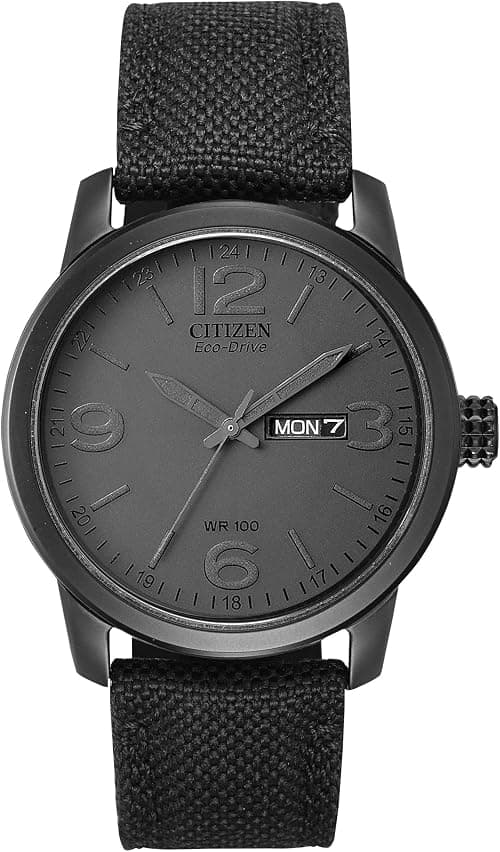 Citizen Eco-Drive GarrisonQuartz Mens Watch, Stainless Steel with Nylon strap, Field watch, Black (Model: BM8475-00F) on Amazon.ae - Price Tracker