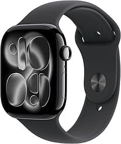 Apple Watch Series 11 GPS 46mm Smartwatch with Jet Black Aluminium Case with Black Sport Band M/L. Sleep Score, Fitness Tracker, Health Monitoring, Always-On Display, Water Resistant - Amazon.ae Price Tracker