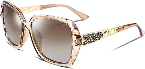 FEISEDY Polarized Women Square Sunglasses Sparkling Composite Shiny Frame B2289 on Amazon.ae - Price Tracker