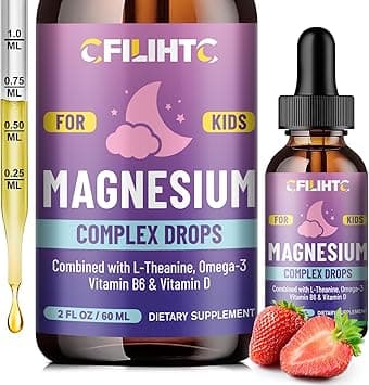 Kids Magnesium Liquid Drops-Magnesium Glycinate Liquid for Kids Supplement-w/L-theanine, Omega-3, Vitamin B6, D3 - for Sleep, Relaxation, Brain, Bones - 2 Fl Oz Children's Calm, Strawberry Flavor - Amazon.ae Price Tracker