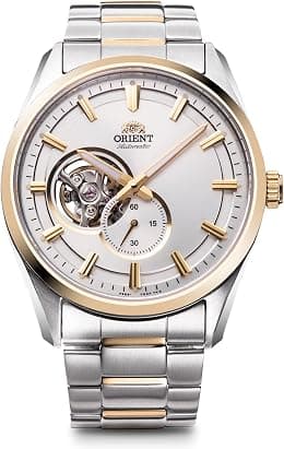 Orient Men's Automatic Watch, Mechanical, Silver, White, Semi-Skeleton Dial, 50M Water Resistant, Made in Japan - Best Deal Finder
