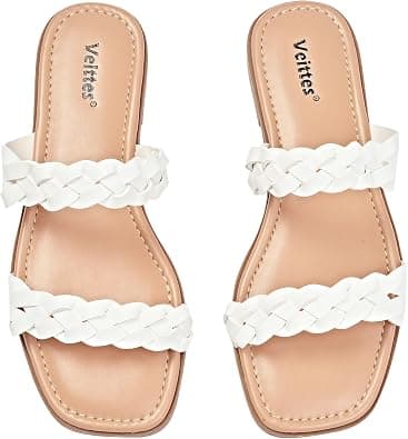 Ataiwee Women's Flat Slide Sandals - Casual Braided Strappy Flat Sandals Summer Shoes. على Amazon.ae - متتبع الأسعار