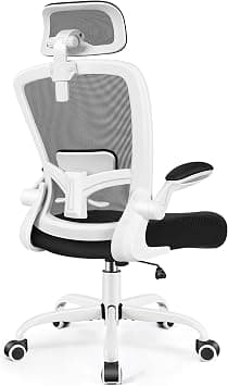 FelixKing Ergonomic Office Chair, Headrest Desk Chair with Adjustable Lumbar Support, Home Office Swivel Task Chair with High Back and Armrest, Adjustable Height Gaming Chair (White) على Amazon.ae - متتبع الأسعار