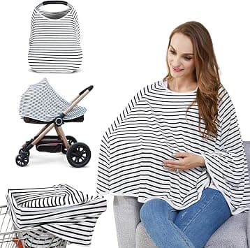 LUCINE Baby Nursing Cover & Nursing Poncho - Multi Use Cover for Baby Car Seat Canopy, Shopping Cart Cover, Stroller Cover, 360° Full Privacy Breastfeeding Protection, Baby Shower Gifts for Boy&Girl - Amazon.ae Price Tracker