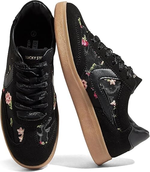 LUCKY STEP Women's Retro Trainers, Fashionable Classic Casual Shoes, Non-Slip Comfortable Skate Shoes for Walking on Amazon - Best Deal Finder