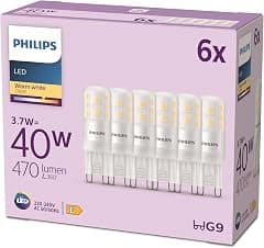 Philips LED Standard Burner, Replacement for 40 W Halogen G9 Socket, Warm White Light 2700 K, Pack of 6 - متتبع أسعار Amazon.sa