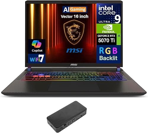 MSI Vector AI Gaming Laptop 16.0" 240Hz WQXGA Display (Intel Ultra 9-275HX, GeForce RTX 5070 Ti 12GB, 32GB DDR5, 2x8TB PCIe SSD (16TB), RGB KB, 2 Thunderbolt 4, Win 11 Pro) w/USB-C Dock on Amazon.ae - Price Tracker