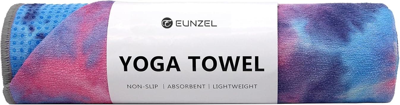 Eunzel Yoga Towel,Hot Yoga Mat Towel with Grip Dots Sweat Absorbent Non-Slip for Hot Yoga, Pilates and Workout 24" x72, Purple & Blue - Amazon.ae Price Tracker