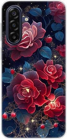 Case Compatible with SAMSUNG GALAXY M17 5G,Transparent Soft Bumper Phone Cover Clear Cases Shockproof TPU Silicone Bumpers Anti-Scratch Pattern-(Red flowers) on Amazon.ae - Price Tracker
