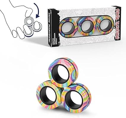 Finger Rock Magnetic Rings Fidget Toy Set, Idea ADHD Fidget Toys, Adult Fidget Magnets Spinner Rings for Anxiety Relief Therapy, Fidget Pack Great Gift for Adults Teens Kids (3PCS) on Amazon.ae - Price Tracker