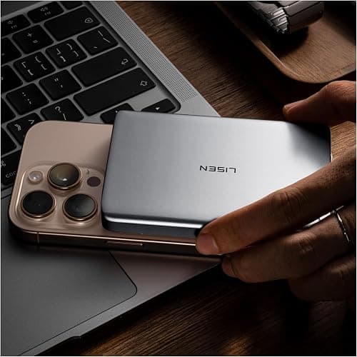 LISEN 0.5‘’ Ultra Slim MagSafe Portable Charger,10000mAh Wireless Card Slim MagSafe Battery Pack iPhone 17 Air Accessories,Magnetic Power Bank for iPhone 17 Pro Max Plus Air/16/15/14/13/12,GlacierGray على Amazon.ae - متتبع الأسعار