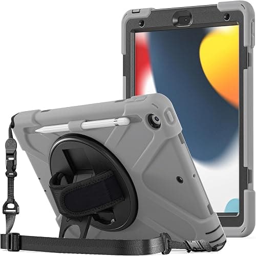 ProCase Rugged Case for iPad 9th/ 8th/ 7th Generation 10.2" (2021/2020/2019), Heavy Duty Shockproof Protective Cover with Strap for iPad 9/8/7 -Grey on Amazon.ae - Price Tracker