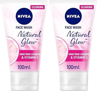 NIVEA Natural Glow Face Wash with Vitamin C & E for Even Skin Tone Cleanses and Purifies 2x100ml - دليلك لأفضل العروض