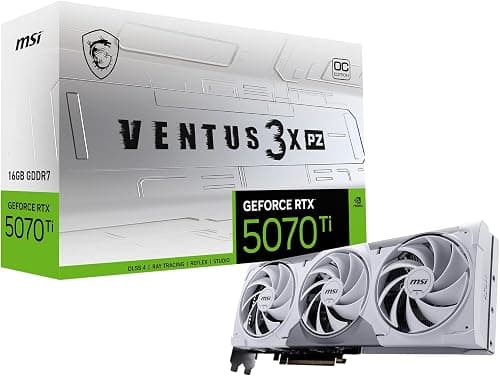 MSI Gaming RTX 5070 Ti 16G Ventus 3X PZ OC Graphics Card (16GB GDDR7, 256-bit, Extreme Performance: 2482 MHz, DisplayPort x 3 2.1a, HDMI 2.1b, NVIDIA Blackwell Architecture) on Amazon.ae - Price Tracker