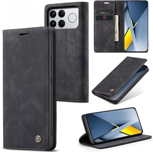 Case for Xiaomi POCO F8 Ultra 5G, Xiaomi POCO F8 Ultra Leather Protective Wallet Case, Folding Flip Flip Stand Magnetic Card Holder, Xiaomi POCO F8 Ultra 5G Cover – Black on Amazon.ae - Price Tracker