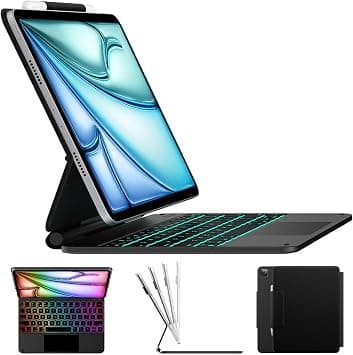 typecase Edge Keyboard Case for iPad Air 11 & Pro 11, Floating Stand | 11-Color Backlit Keys, Pencil Holder, Precision Trackpad, Lightweight Design for Work, School & Travel on Amazon.ae - Price Tracker
