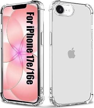 for iPhone 17e Case/iPhone 16e Case Clear Shockpoof [Military Grade Protection]Reinforced Corners Slim Soft Flexible TPU Phone Case for iPhone 17e Cover/iPhone 16e Cover,Clear - Amazon.ae Price Tracker
