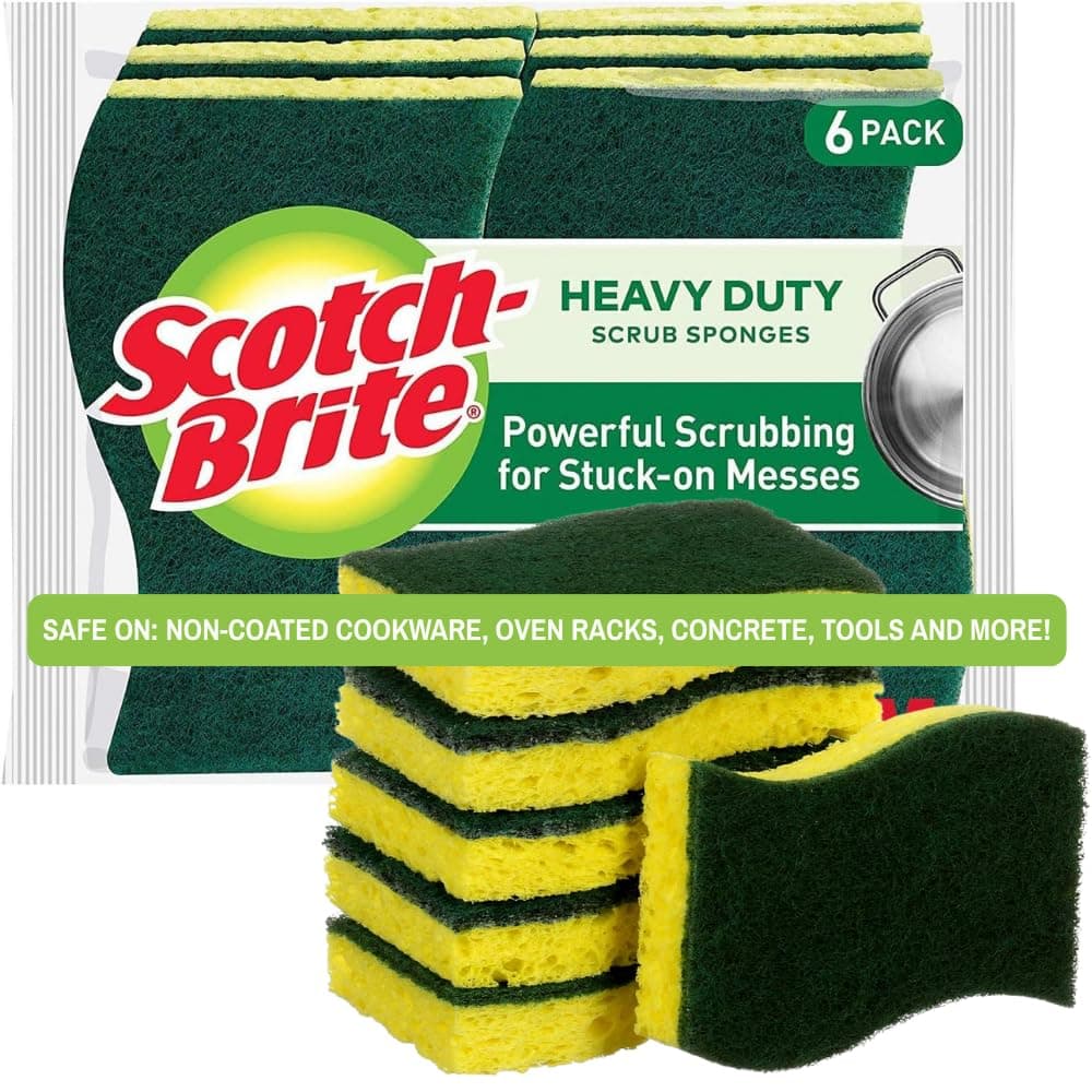 Scotch-Brite Heavy Duty Cellulosic Scrub Sponge, 6 units/pack | Kitchen sponge | Dish sponge | Scrub | General Purpose Cleaning | Food Safe | Non-Rusting | Kitchen, Garage, Outdoor on Amazon.ae - Price Tracker
