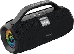 Green Lion BoomBeats Wireless Speaker with Digital Display 6000mAh, BT V5.2, 7H Working Time, FM & Dual Machine TWS Support, IPX6 Waterproof, RGB Lights - Black - Best Deal Finder