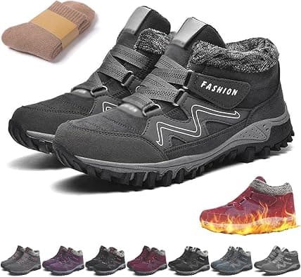 Winter Warm Snow Boots for Women Men,Warm Fur Lined Winter Shoes Waterproof Non Slip Comfortable Low Calf for Hiking Walking Thick Lace-up Anti-slip Boots on Amazon.ae - Price Tracker