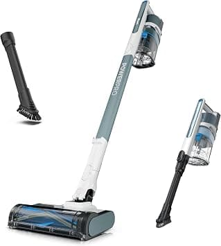 Shark PowerPro Plus Cordless Stick Vacuum, Lightweight, Rechargeable, FloorDetect Technology, HEPA Filter, Up to 50-Minute Runtime, Powerful Pet Hair Pickup, Carpets & Hard Floors, Pure Water, IZ377H - متتبع أسعار Amazon.sa