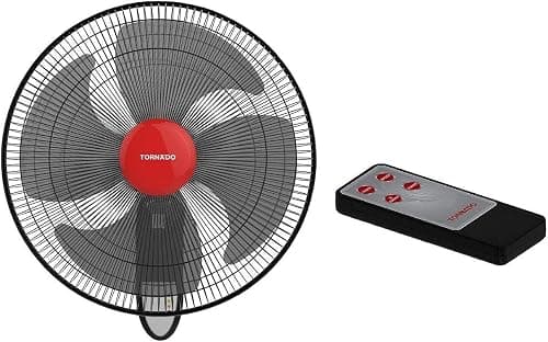 TORNADO Wall Fan, 18 inch, Oscillation Directions, 3 Speed Levels 4 Blades with Remote Control, Best for Home & Office, Black x Red - EPS-18R on Amazon.ae - Price Tracker