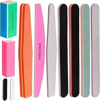 Premify Nail File Set Professional Buffer File Kit Block Natural Manicure Pedicure Kit Polisher Washable Buffering/Sanding Nails Filer Buffing, Nails Polish Smooth Polishing Set - Best Deal Finder